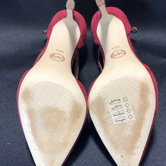 Michael Michael Kors Red Suede Studded Pumps 6.5M - Picture 3 of 4